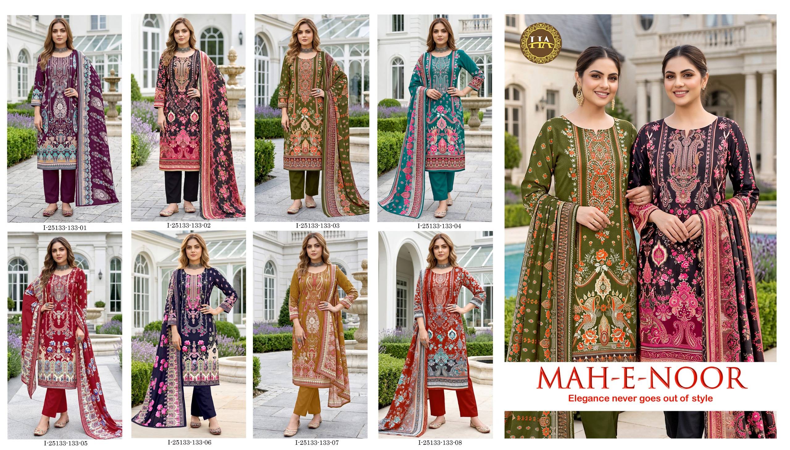 MAH E NOOR By Alok Suit 01 To 08 Series Beautiful Pakistani Suits Colorful Stylish Fancy Ethnic Wear Viscose Reyon Dresses At Wholesale